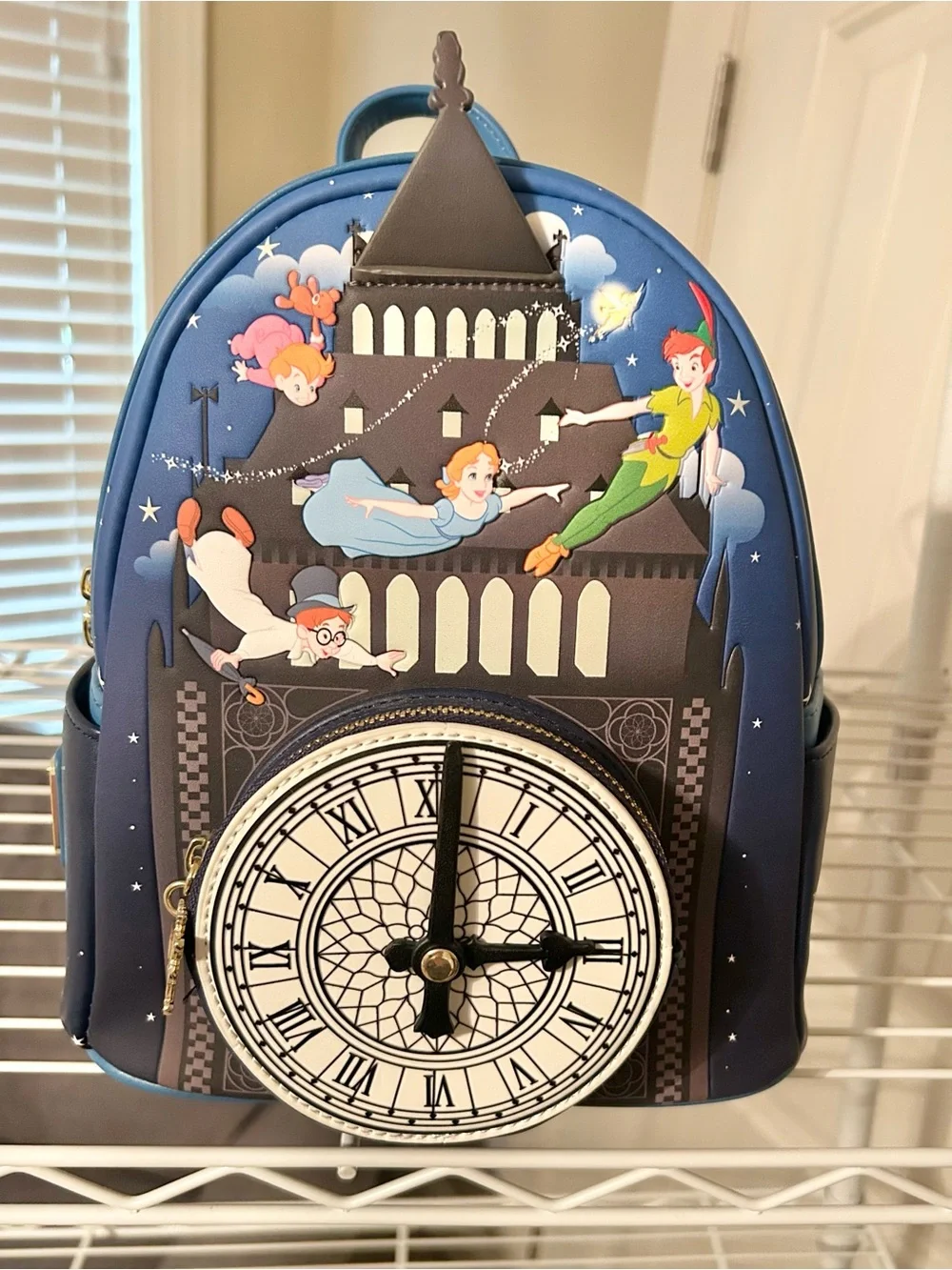Loungefly Glow in the Dadk Peter Pan Mini Backpack with Clock